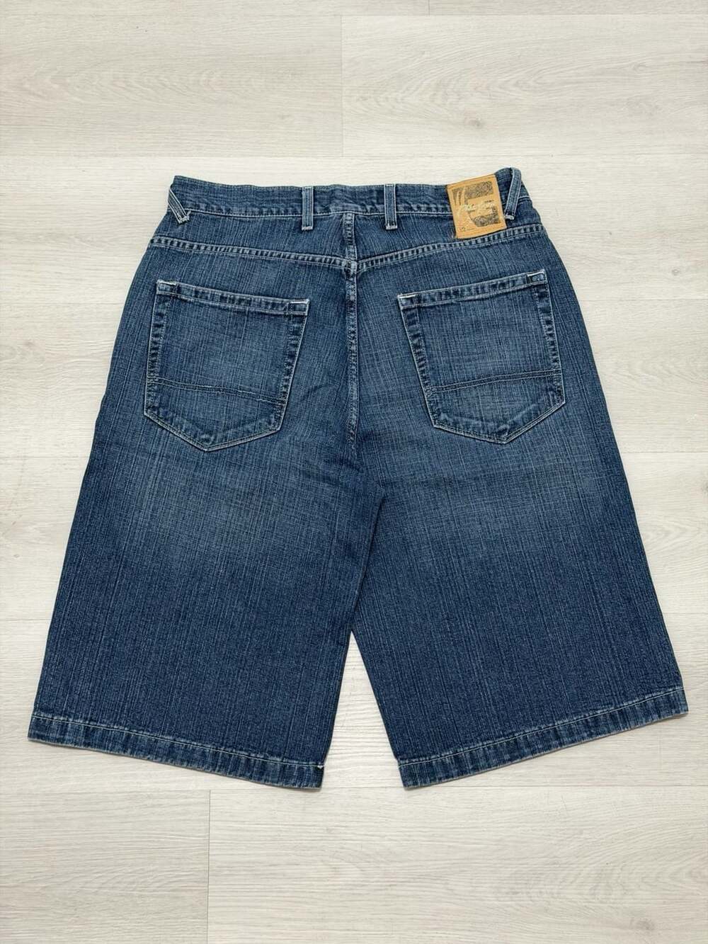 Vintage Y2K Phat Farm Wide Leg Denim Baggy Jean Shorts Jorts Size 34